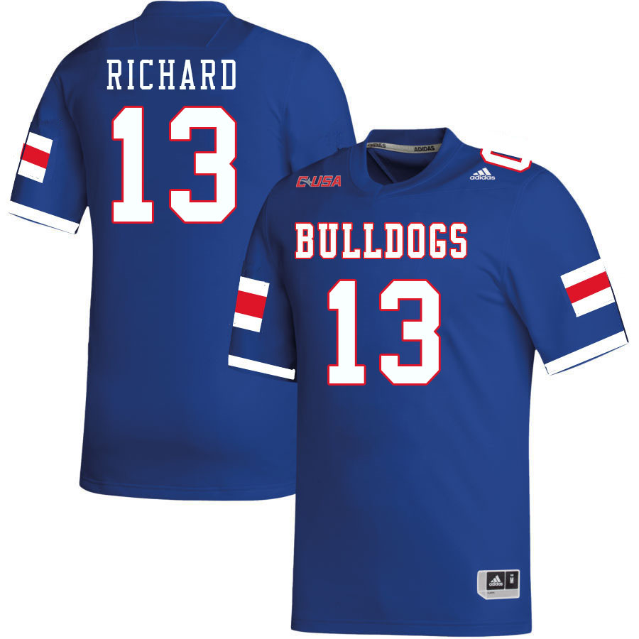 Men-Youth #13 Michael Richard Louisiana Tech Bulldogs 2023 College Football Jerseys Stitched Sale-Bl